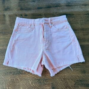 Women's Peach Pink Denim Shorts, Size 25